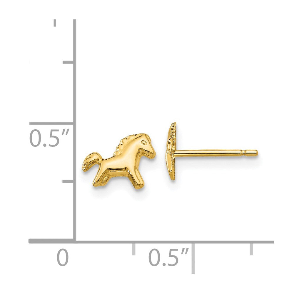 Gold Polished Horse Post Earrings - Model YE1760 - Charlie & Co. Jewelry