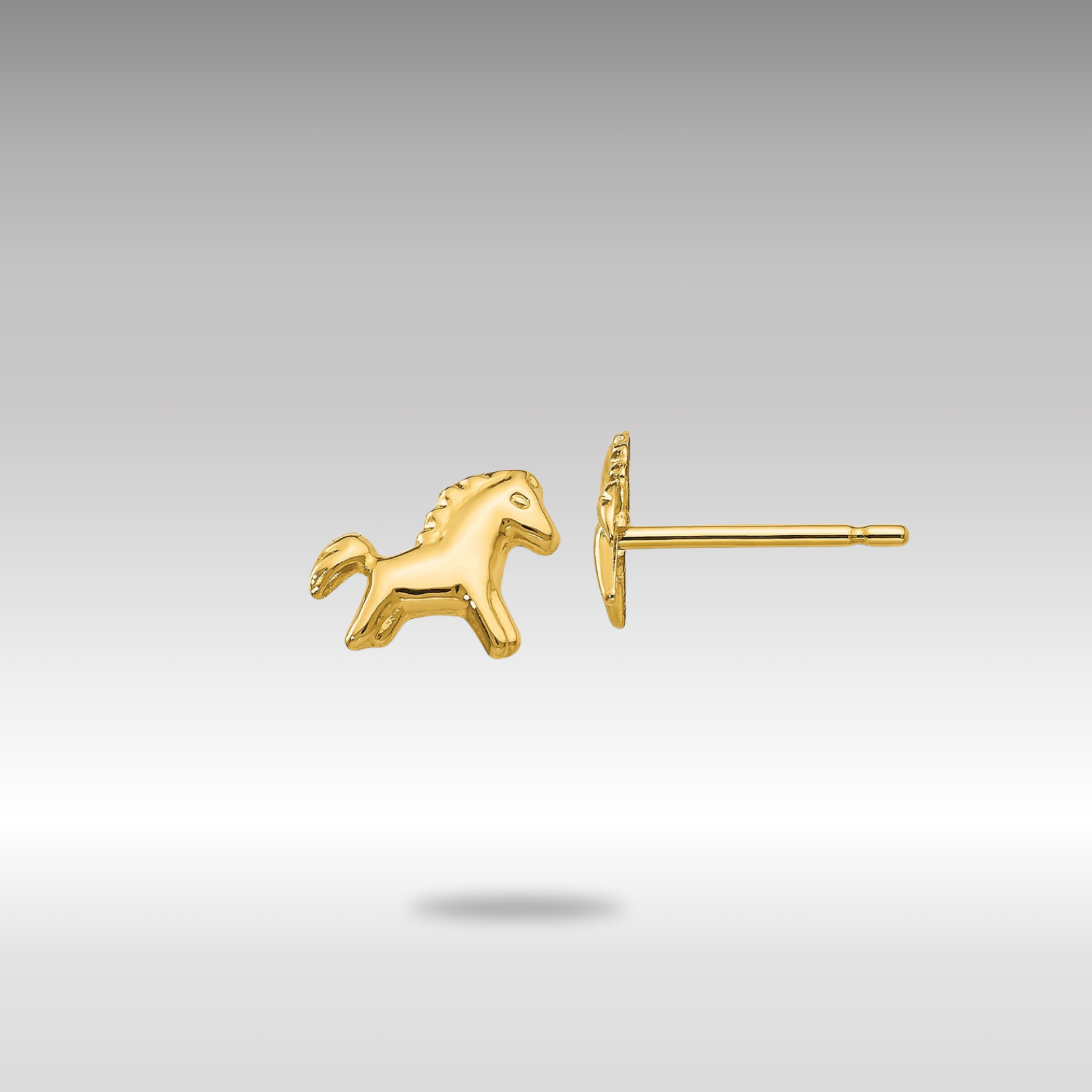 Gold Polished Horse Post Earrings - Model YE1760 - Charlie & Co. Jewelry