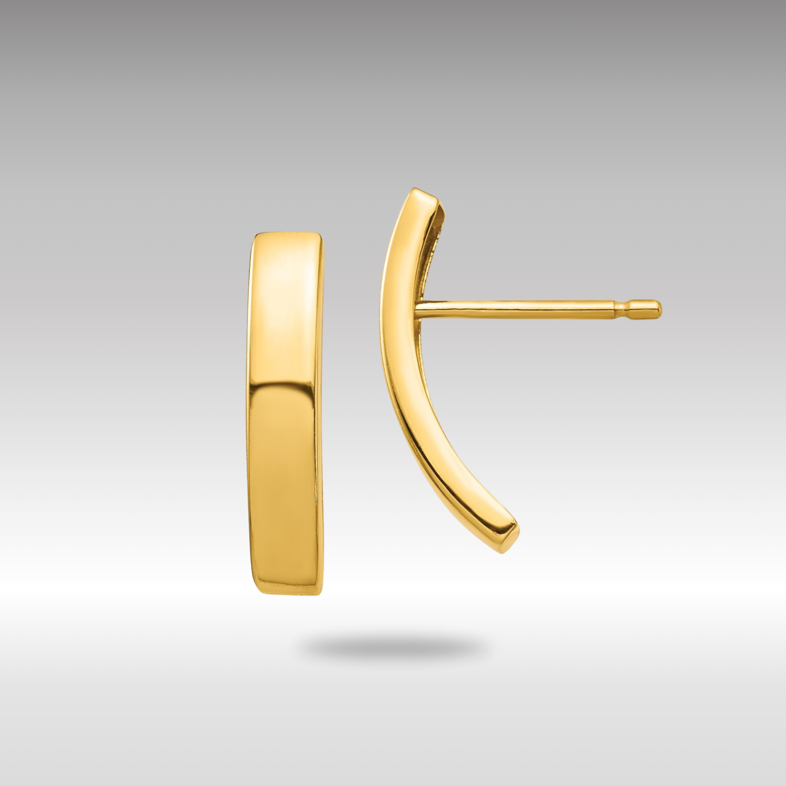 Gold Curved Bar Post Earrings - Model YE1870 - Charlie & Co. Jewelry