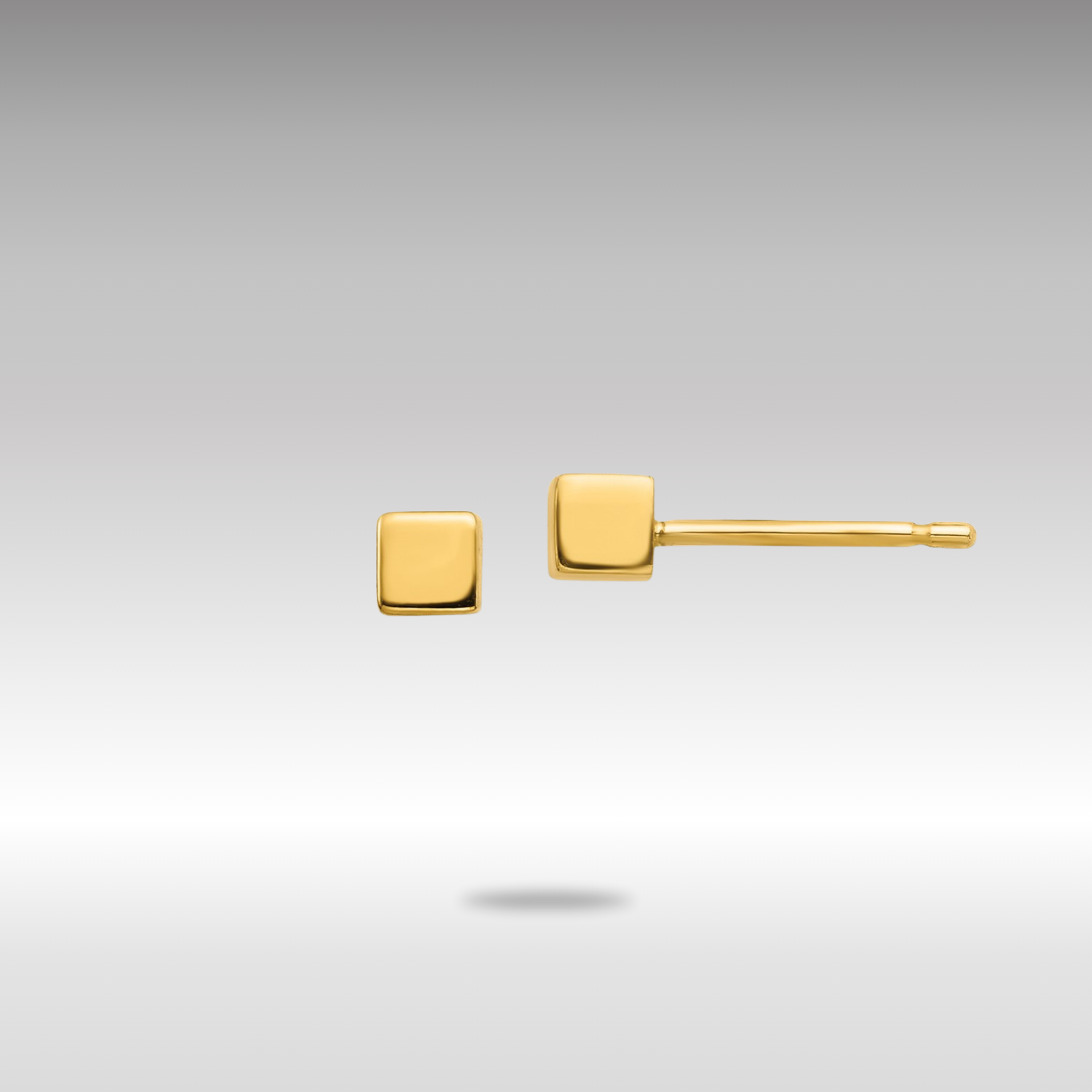 Gold Square Stud Earrings - Model YE1877 - Charlie & Co. Jewelry