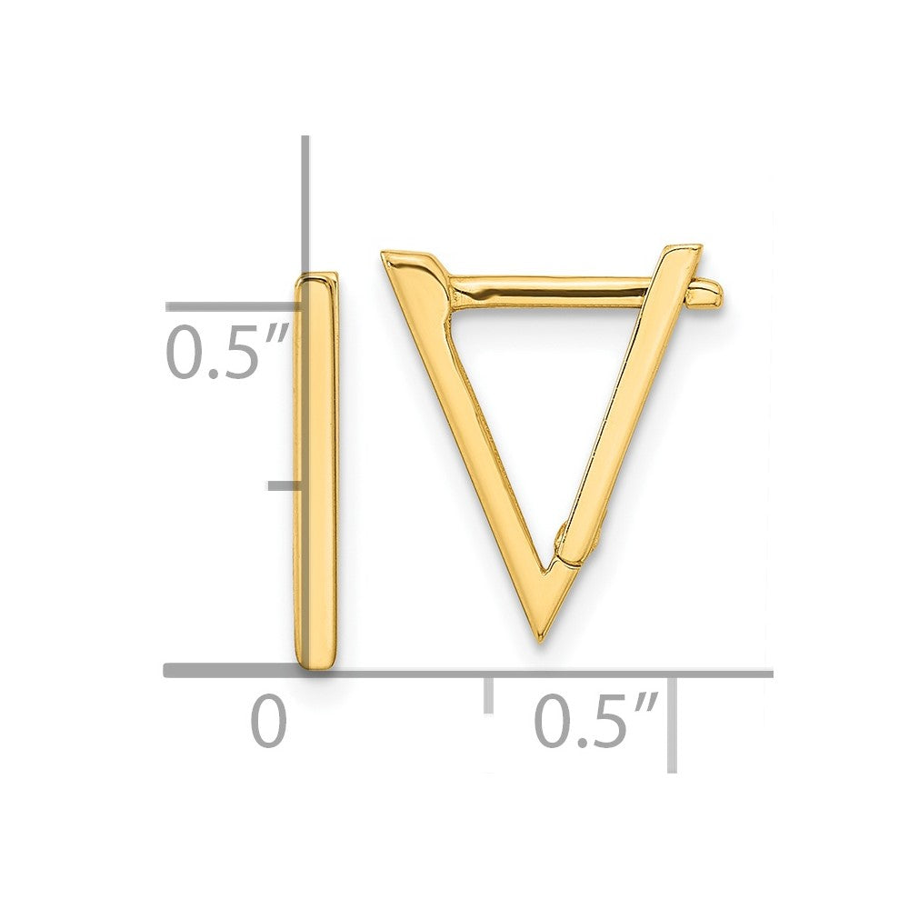 Gold Polished Triangle Hoop Earrings Model-YE1918 - Charlie & Co. Jewelry