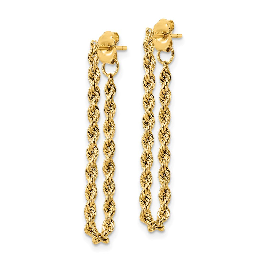 Gold Polished Rope Dangle Earrings Model-YE1927 - Charlie & Co. Jewelry