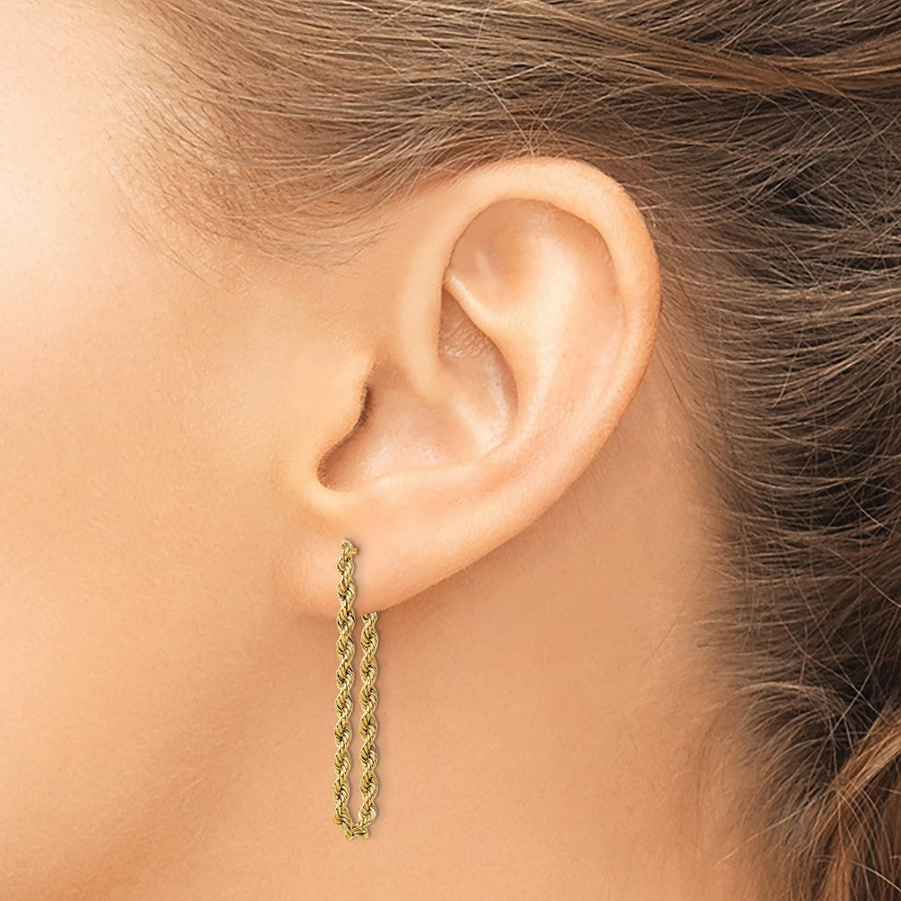 Gold Polished Rope Dangle Earrings Model-YE1927 - Charlie & Co. Jewelry