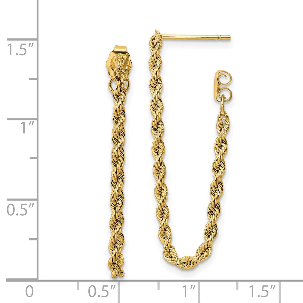 Gold Polished Rope Dangle Earrings Model-YE1927 - Charlie & Co. Jewelry