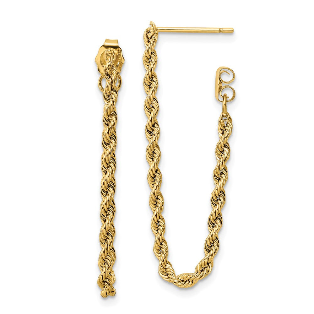 Gold Polished Rope Dangle Earrings Model-YE1927 - Charlie & Co. Jewelry