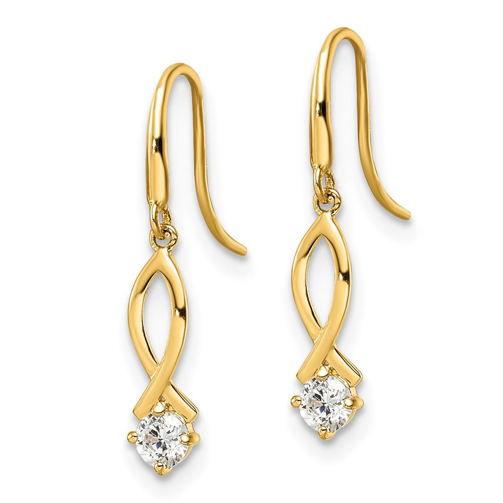 Gold CZ Dangle Earrings - Model YE1935 - Charlie & Co. Jewelry