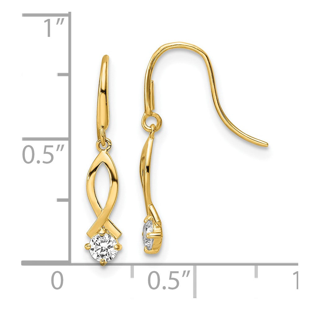 Gold CZ Dangle Earrings - Model YE1935 - Charlie & Co. Jewelry