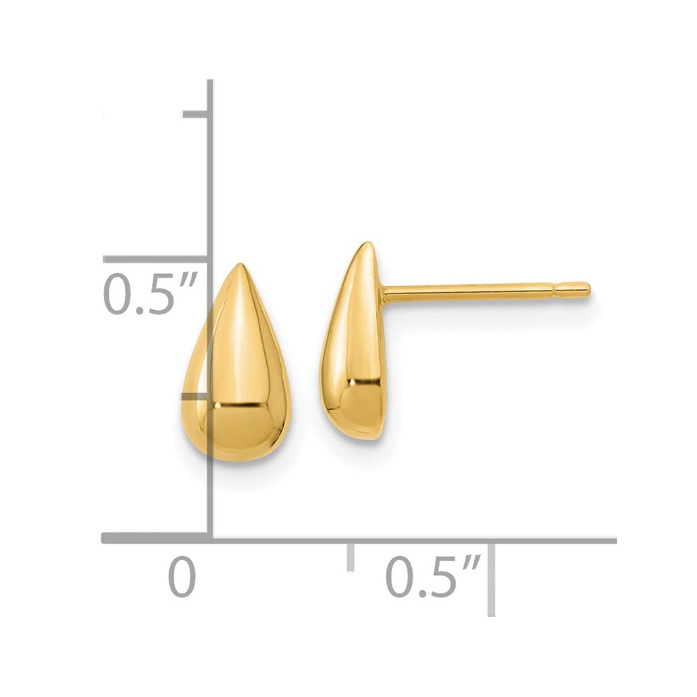 Gold Polished Teardrop Post Earrings - Model YE1962 - Charlie & Co. Jewelry