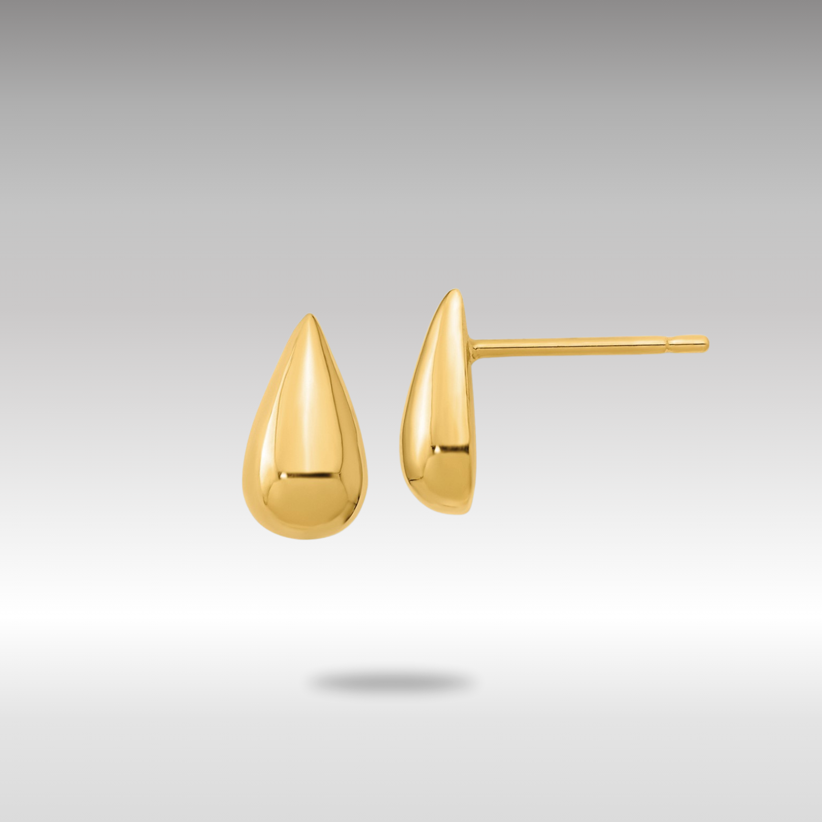 Gold Polished Teardrop Post Earrings - Model YE1962 - Charlie & Co. Jewelry
