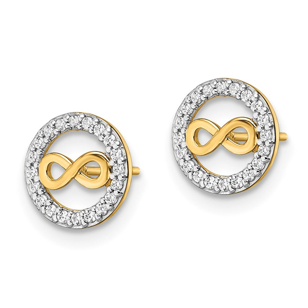 Gold CZ Infinity Symbol Post Earrings - Model YE2024 - Charlie & Co. Jewelry