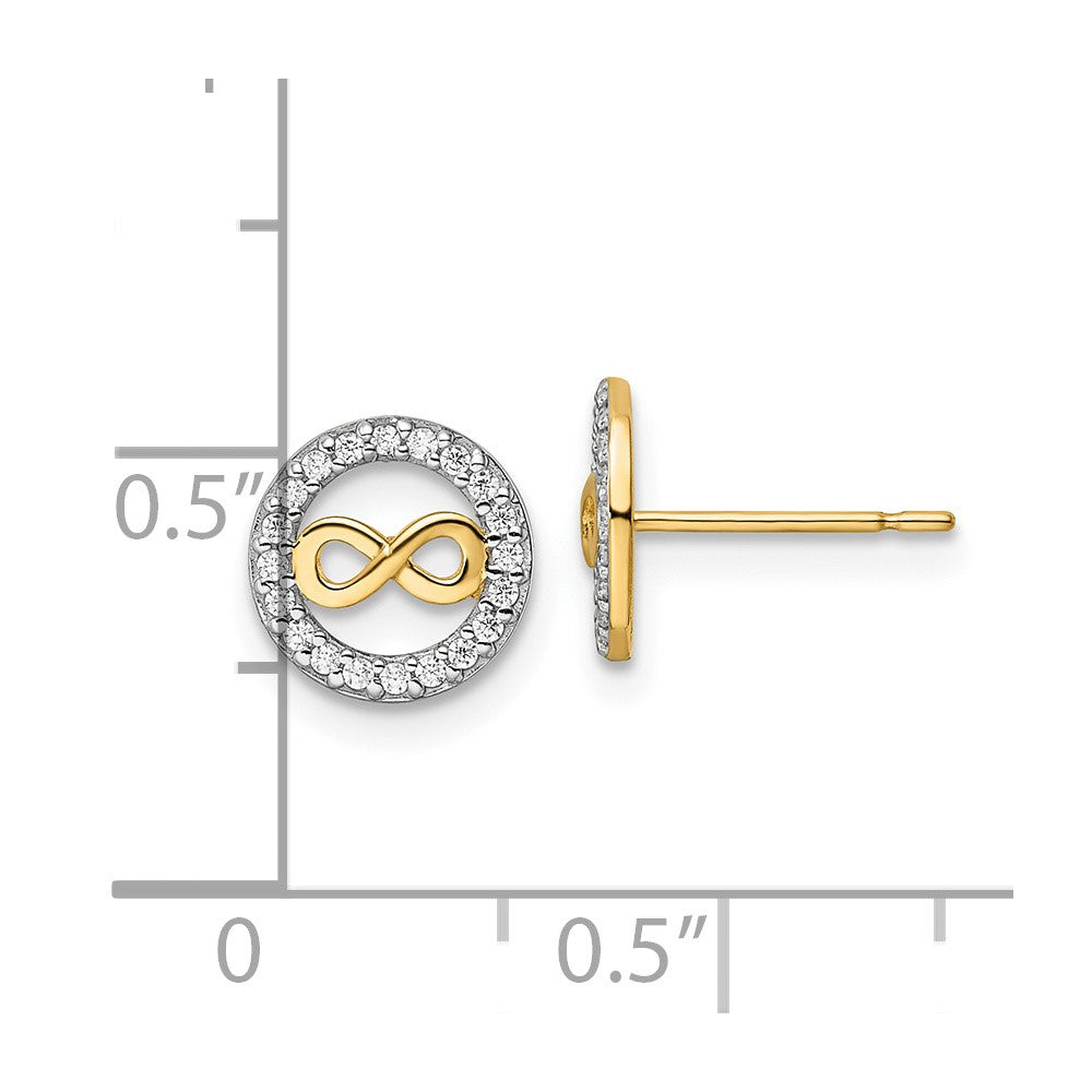 Gold CZ Infinity Symbol Post Earrings - Model YE2024 - Charlie & Co. Jewelry