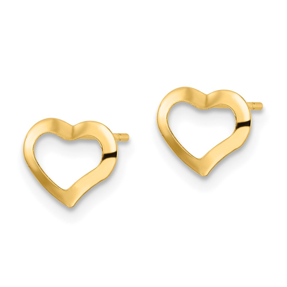 Gold Polished Heart Post Earrings - Model YE2035 - Charlie & Co. Jewelry