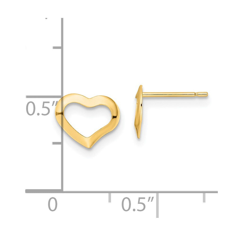 Gold Polished Heart Post Earrings - Model YE2035 - Charlie & Co. Jewelry