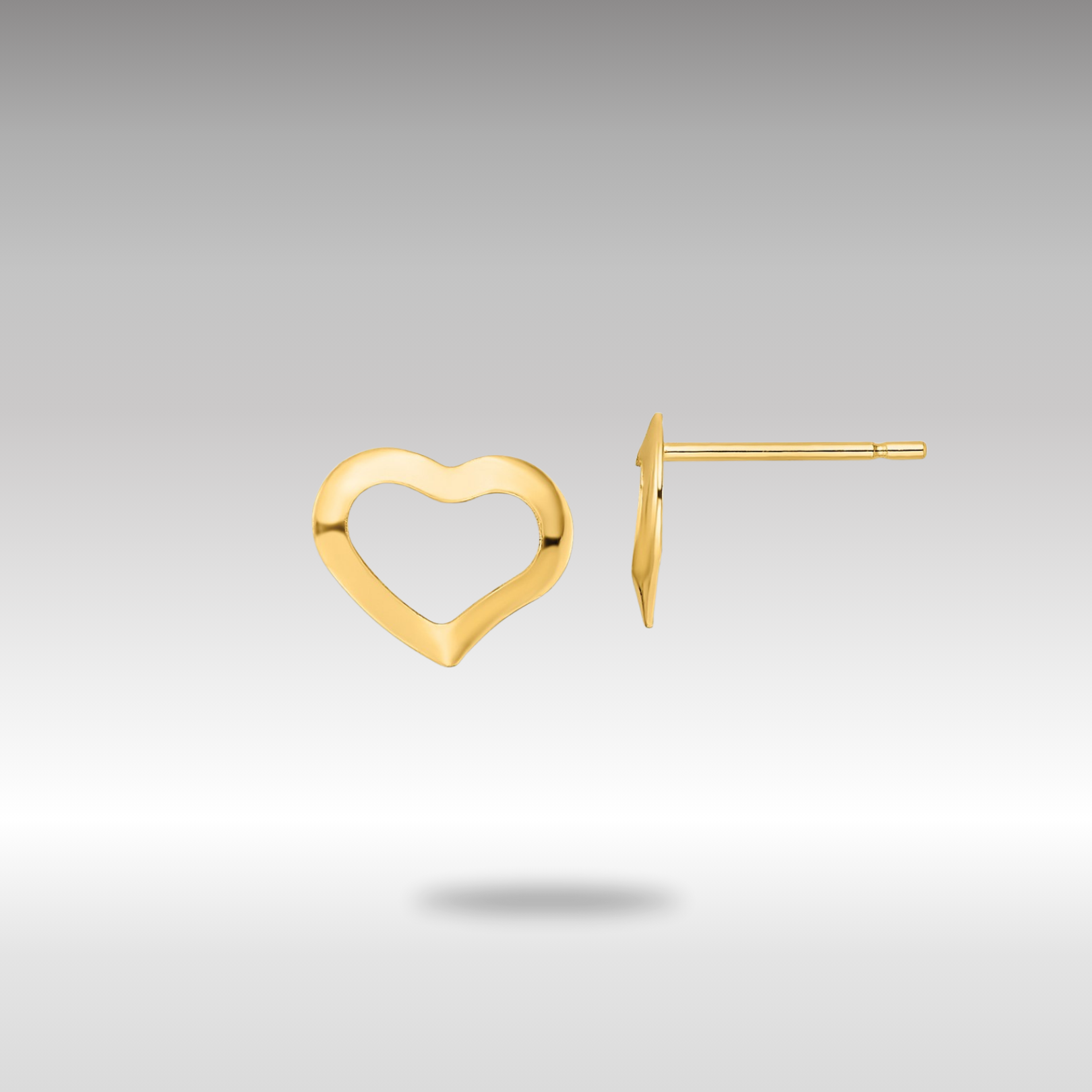 Gold Polished Heart Post Earrings - Model YE2035 - Charlie & Co. Jewelry