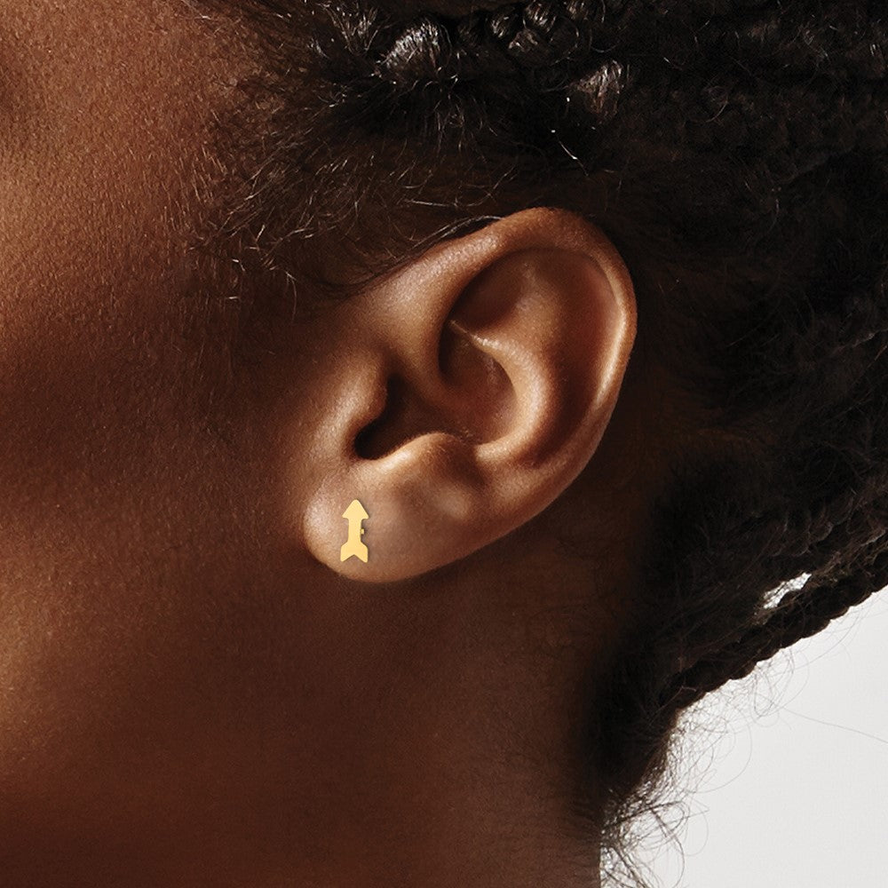 Gold Polished Arrow Post Earrings - Model YE2039 - Charlie & Co. Jewelry