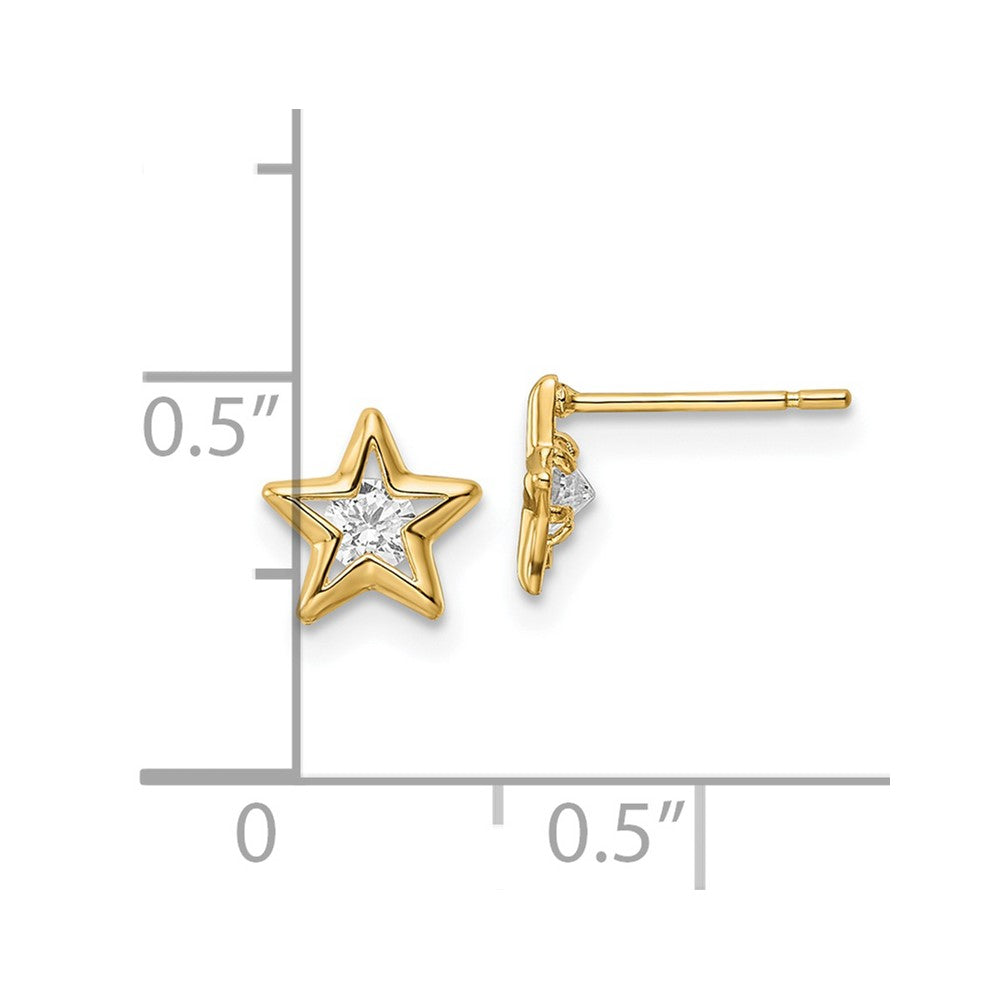 Gold CZ Star Post Earrings - Model YE2068 - Charlie & Co. Jewelry