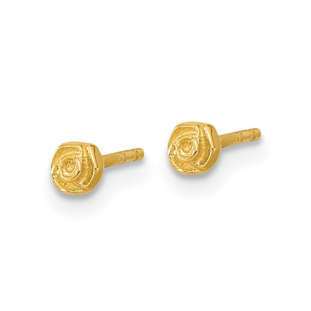 Gold Polished Rose Post Earrings - Model YE2076 - Charlie & Co. Jewelry