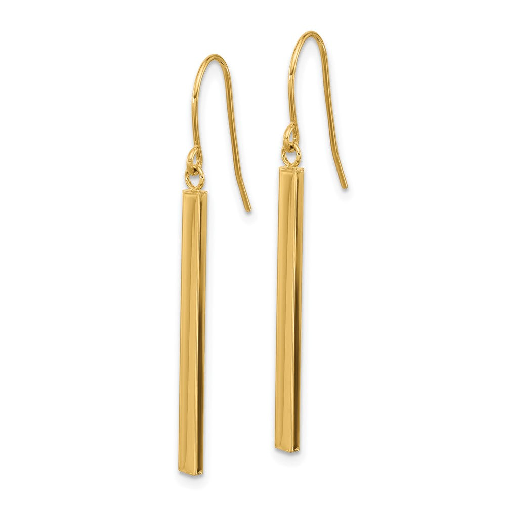 Gold Bar Dangle Earrings Model-YE2178 - Charlie & Co. Jewelry