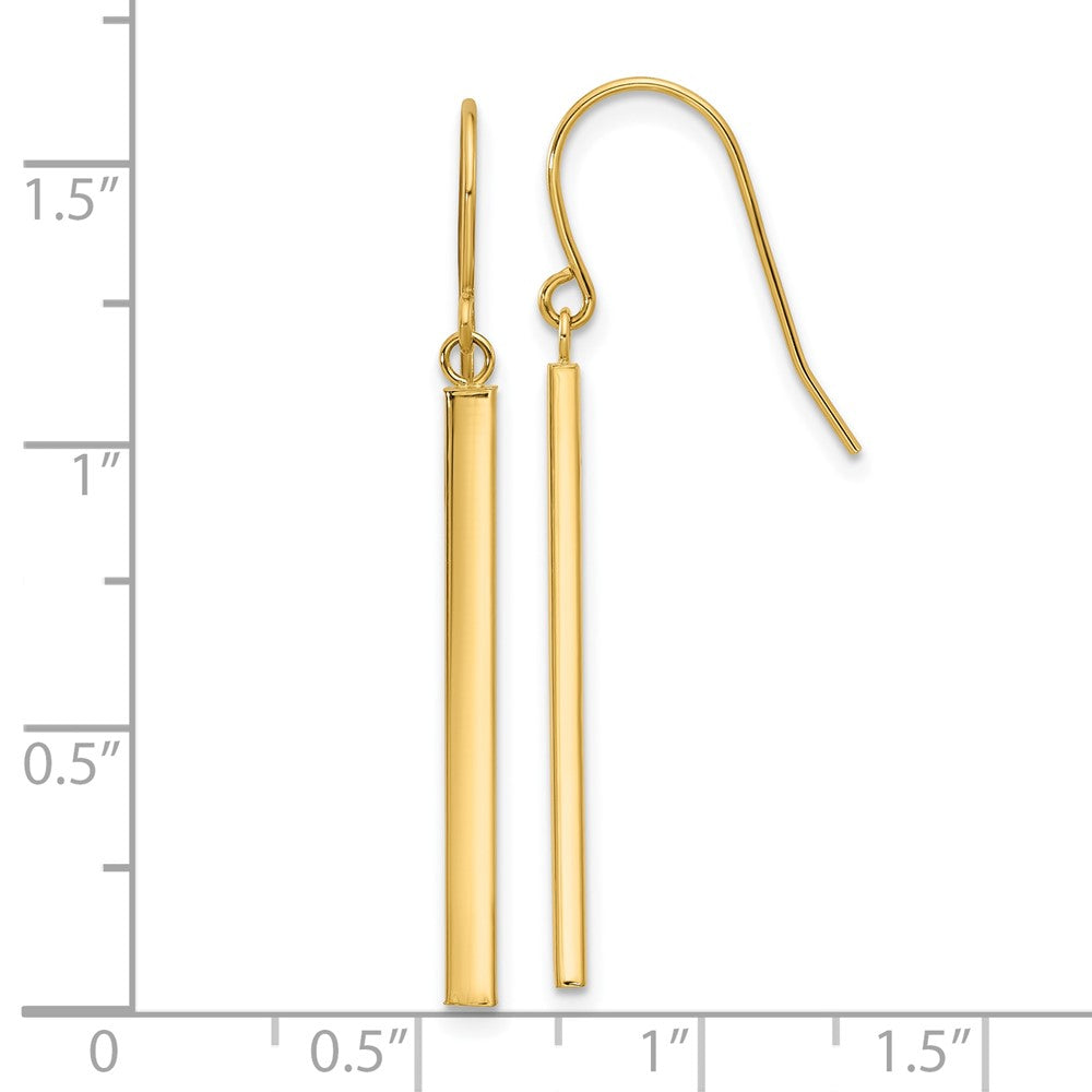 Gold Bar Dangle Earrings Model-YE2178 - Charlie & Co. Jewelry