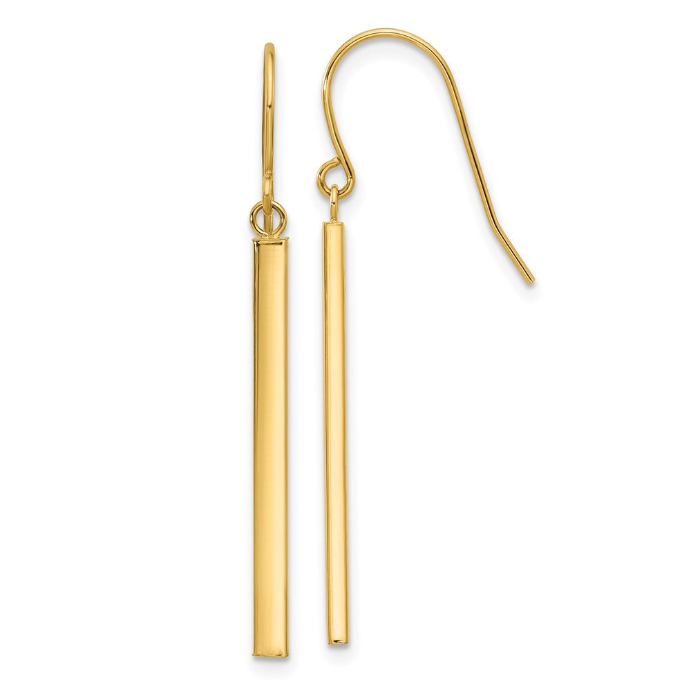 Gold Bar Dangle Earrings Model-YE2178 - Charlie & Co. Jewelry