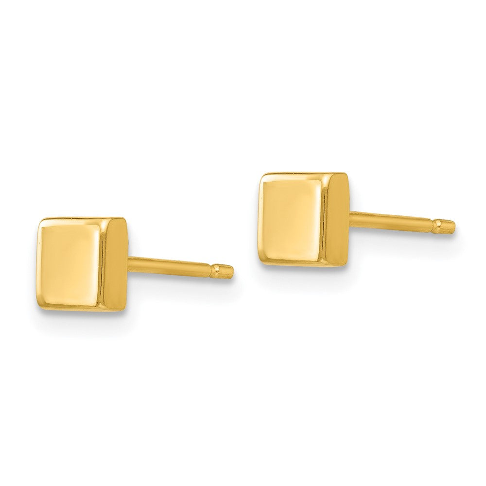 Gold Polished Square Post Earrings - Model YE305 - Charlie & Co. Jewelry