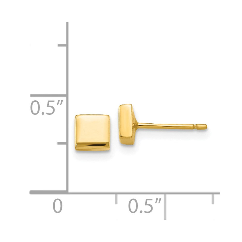 Gold Polished Square Post Earrings - Model YE305 - Charlie & Co. Jewelry