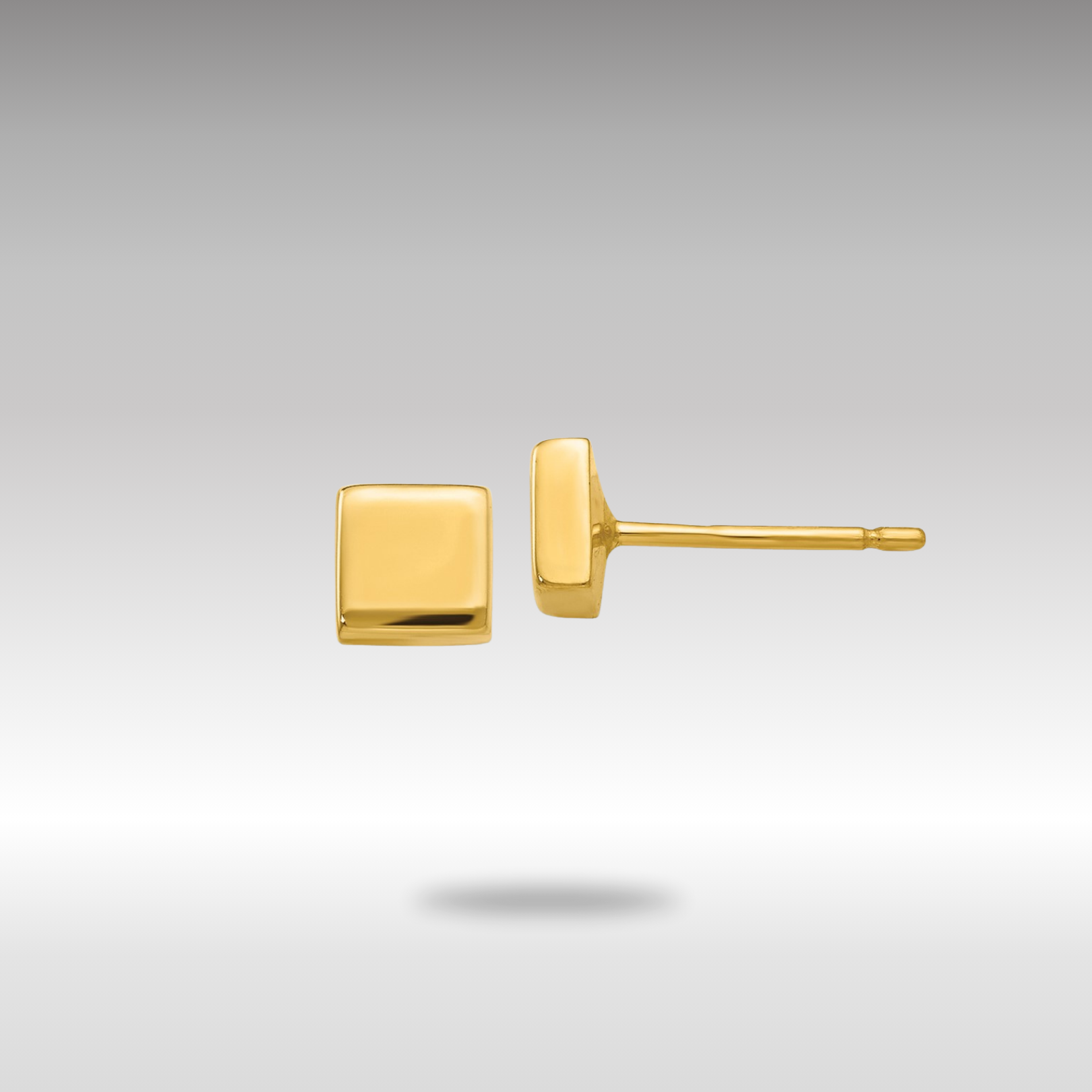 Gold Polished Square Post Earrings - Model YE305 - Charlie & Co. Jewelry