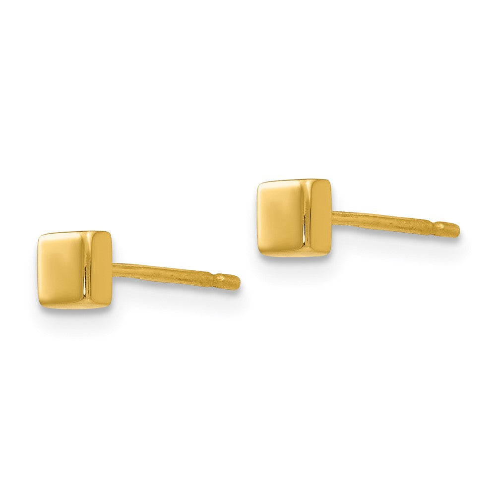 Gold Polished Square Post Earrings - Model YE306 - Charlie & Co. Jewelry