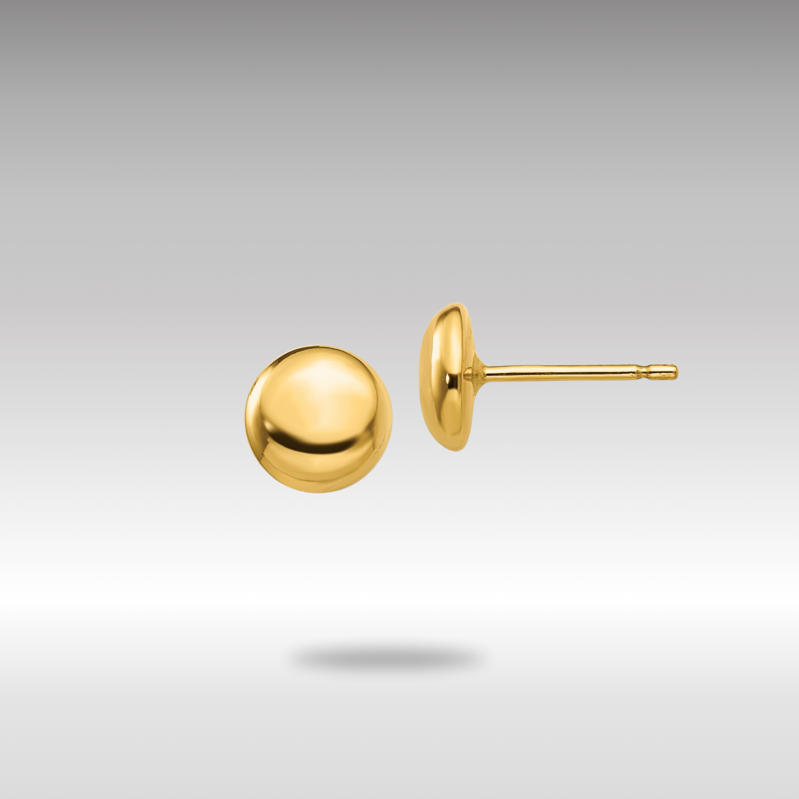 Gold Polished Half Ball Post Earrings - Model YE312 - Charlie & Co. Jewelry