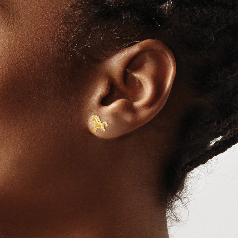 Gold Pony Earrings - Model YE598 - Charlie & Co. Jewelry
