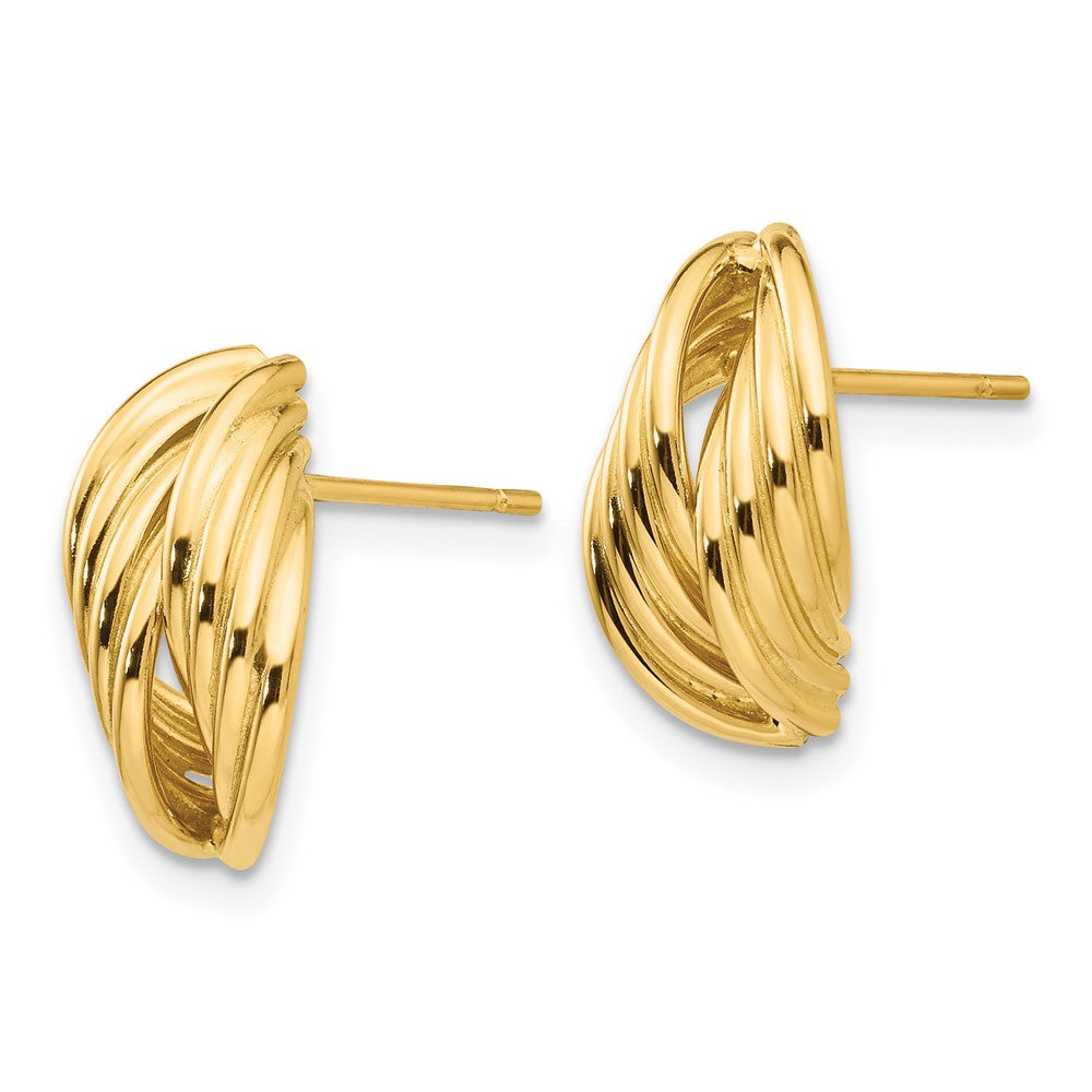 Gold Polished Fancy Post Earrings - Model Z362 - Charlie & Co. Jewelry