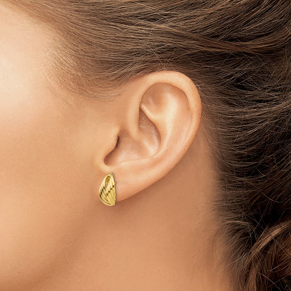 Gold Polished Fancy Post Earrings - Model Z362 - Charlie & Co. Jewelry