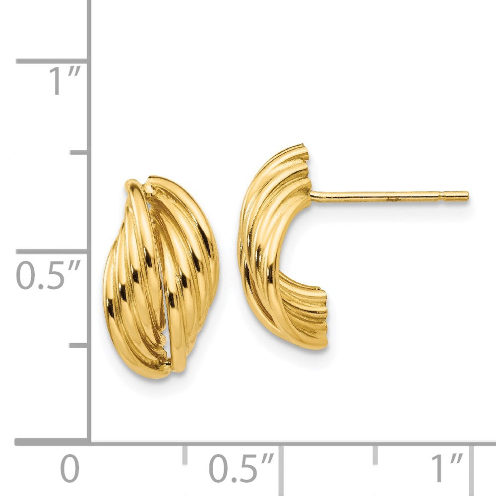 Gold Polished Fancy Post Earrings - Model Z362 - Charlie & Co. Jewelry