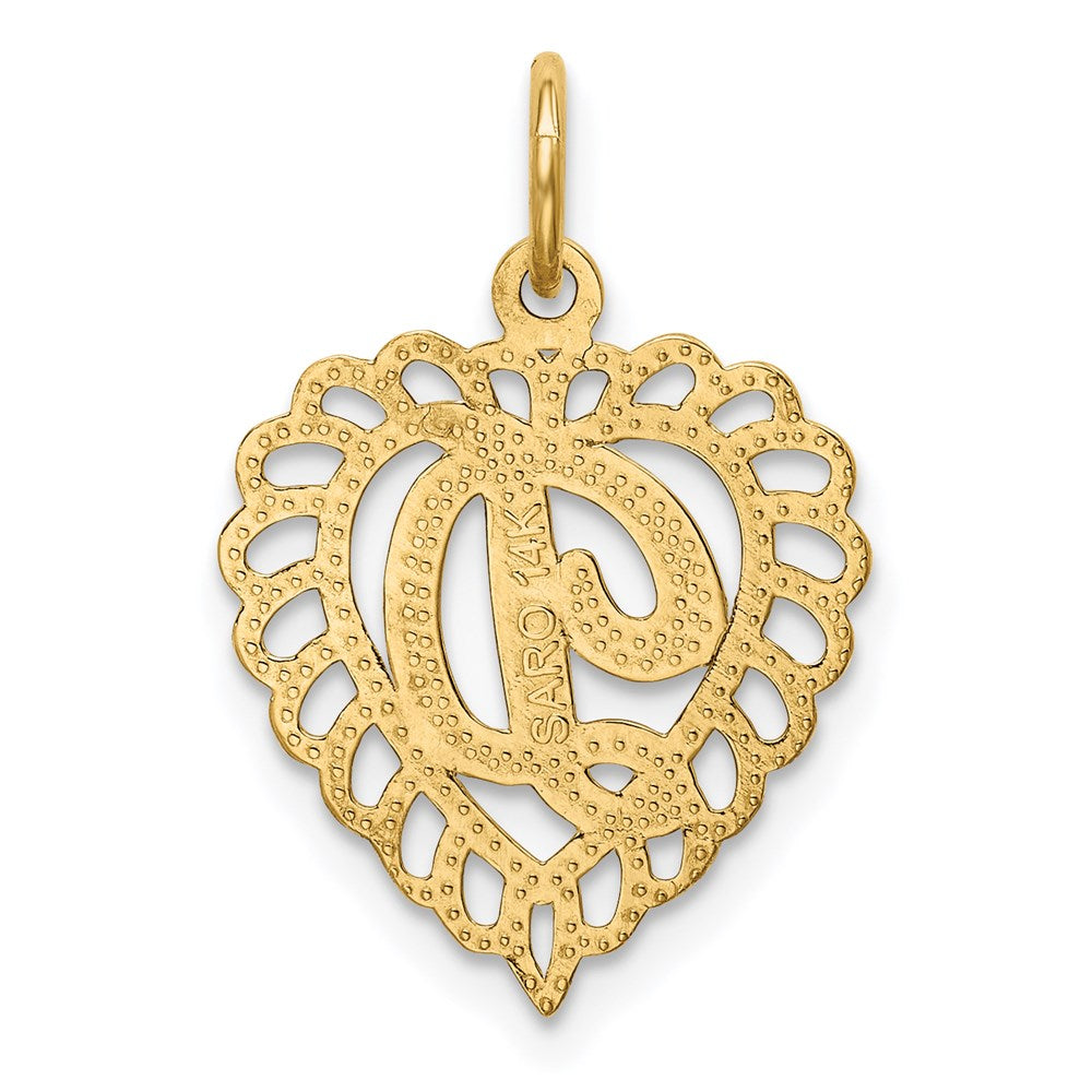 14k Heart Letter D Charm - Model C568D - Charlie & Co. Jewelry