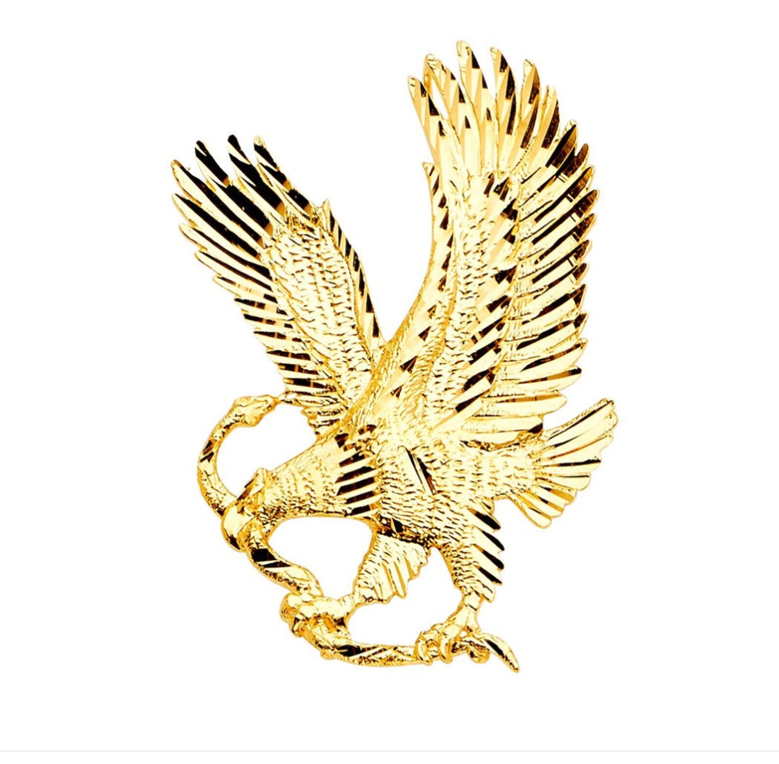 Coat Of Arms Gold Eagle Pendant Model-2380 - Charlie & Co. Jewelry