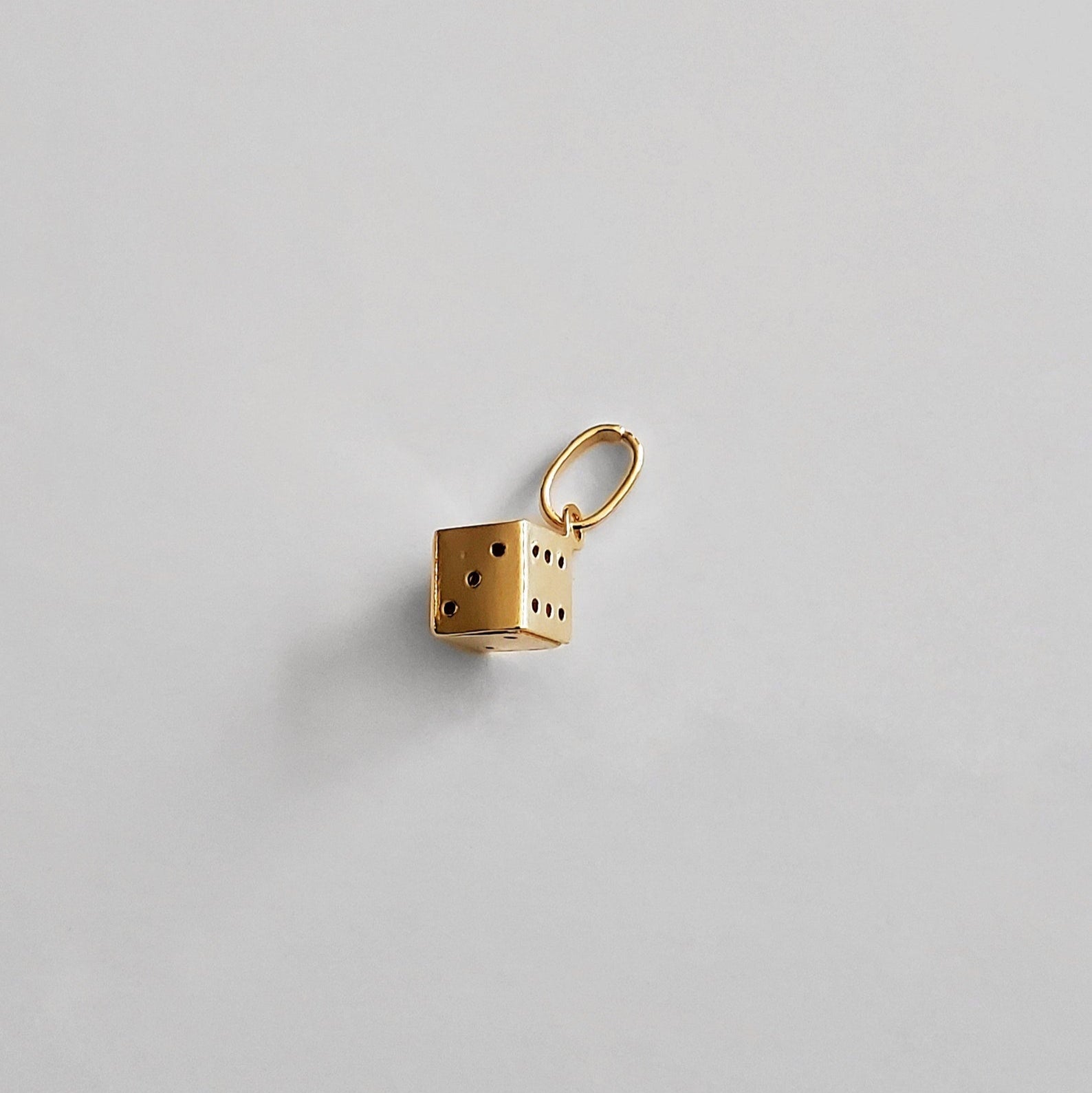 14k Gold 3D Dice Pendant Model-461 - Charlie & Co. Jewelry