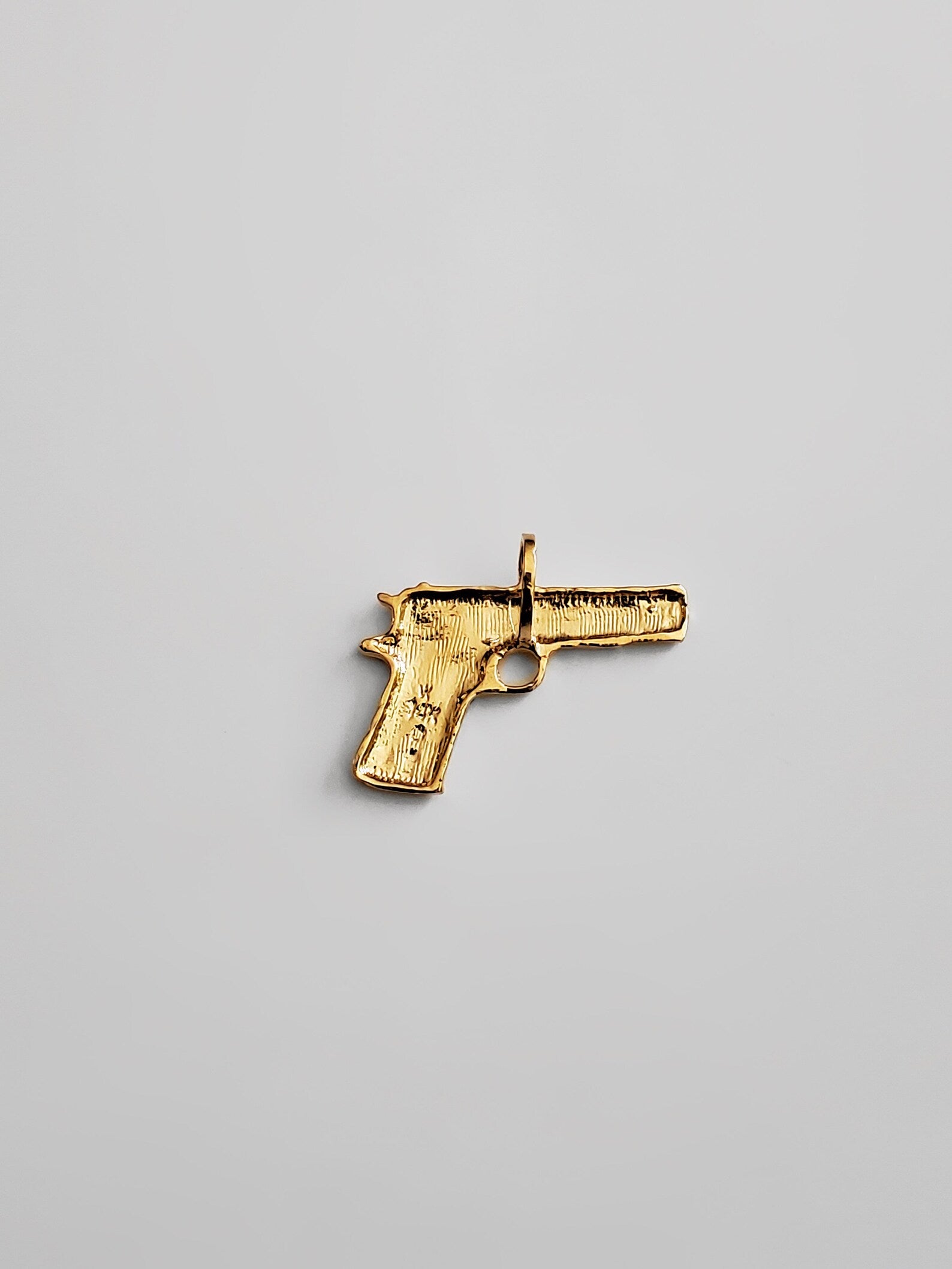 14k Real Gold Pistol Gun Pendant Model-2337 - Charlie & Co. Jewelry