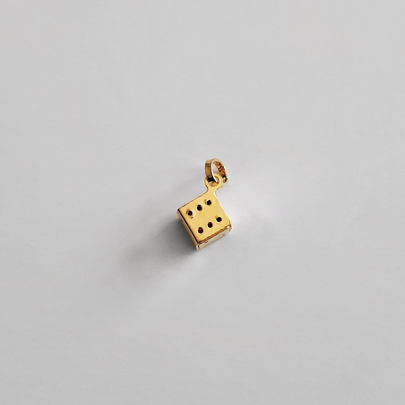 14k Gold 3D Dice Pendant Model-461 - Charlie & Co. Jewelry