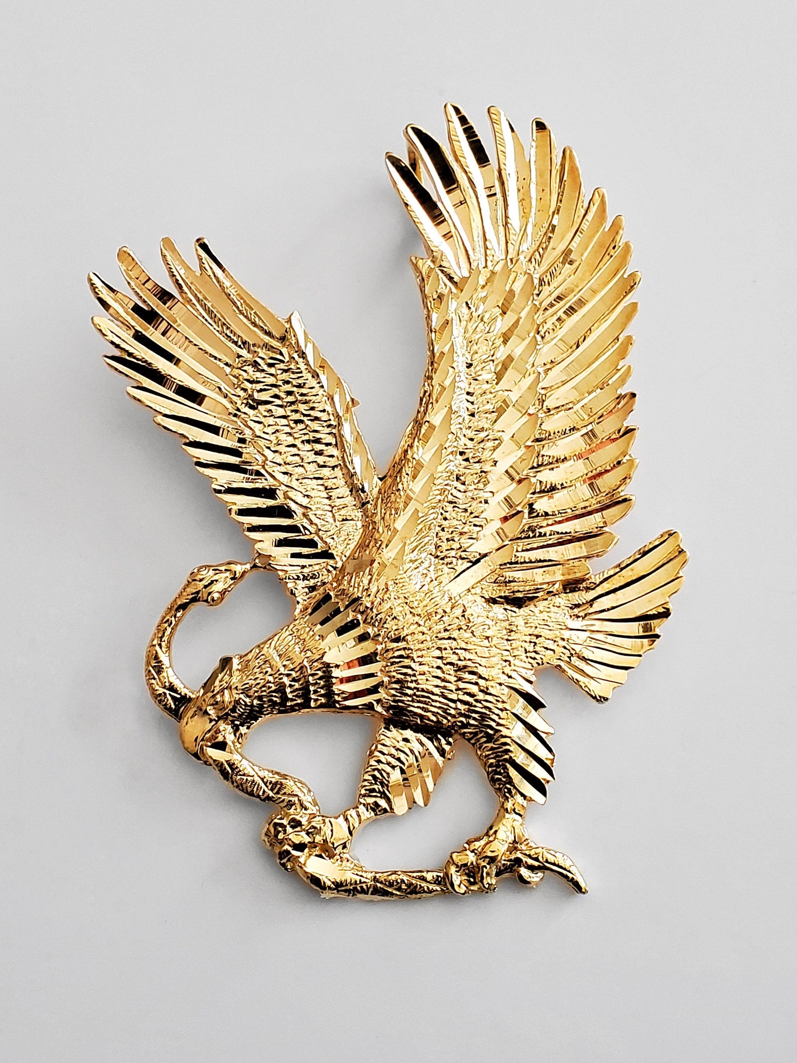 14k Yellow gold authentic eagle pendant