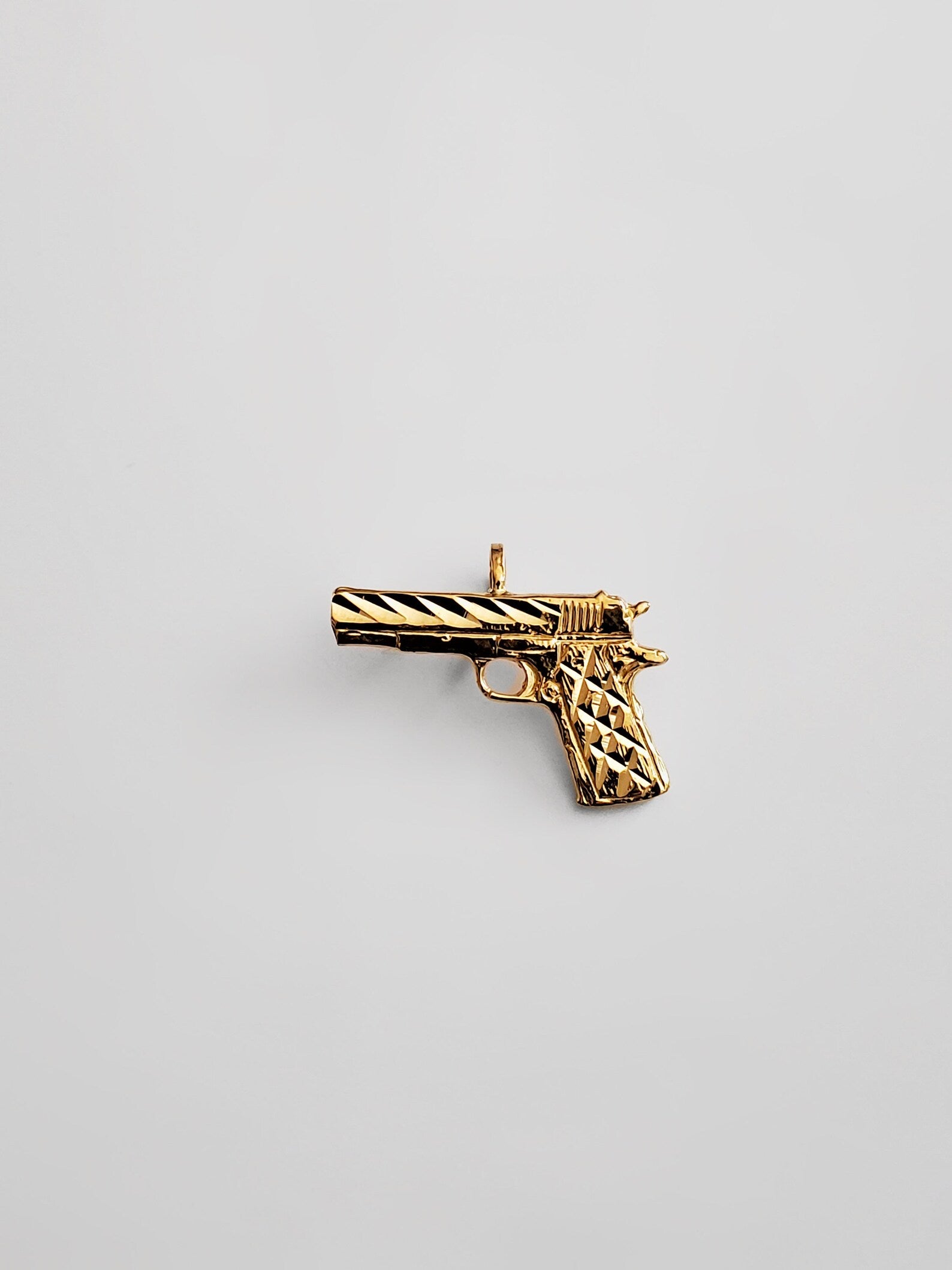 14k Real Gold Pistol Gun Pendant Model-2337 - Charlie & Co. Jewelry