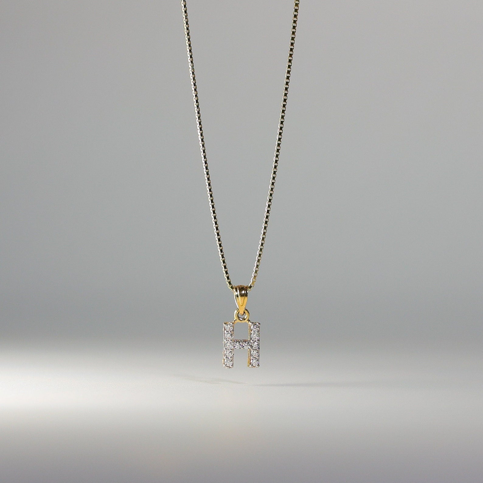 Gold Cubic Zirconia Letter H Pendant | A-Z Pendants - Charlie & Co. Jewelry