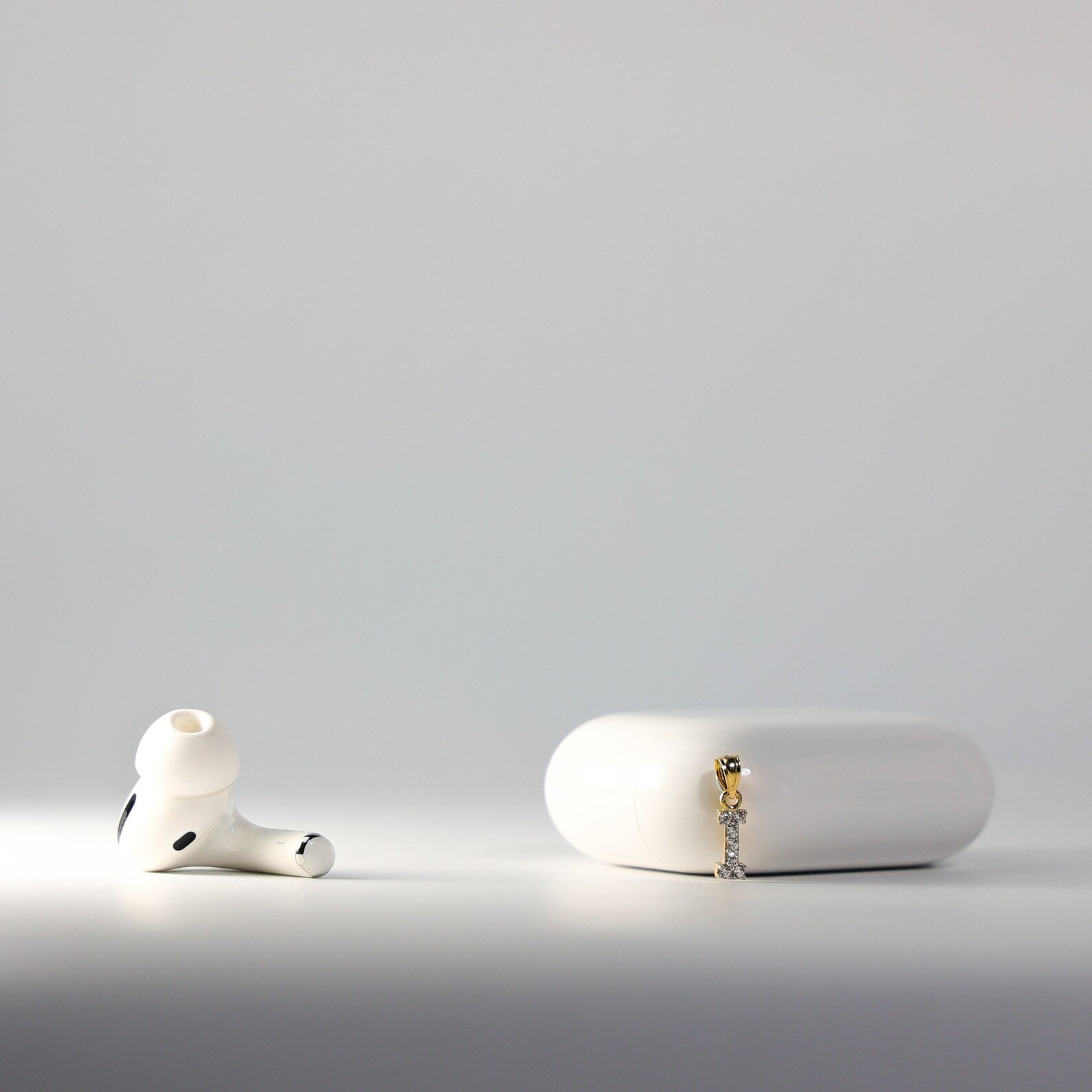 Gold Cubic Zirconia Letter I Pendant | A-Z Pendants - Charlie & Co. Jewelry