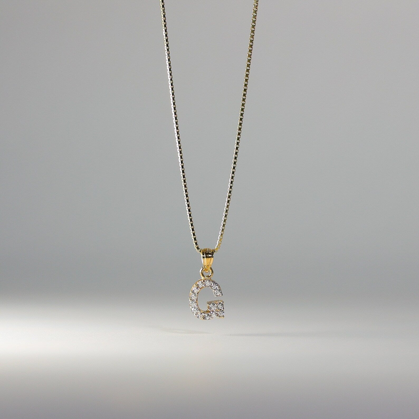 Gold Cubic Zirconia Letter G Pendant | A-Z Pendants - Charlie & Co. Jewelry