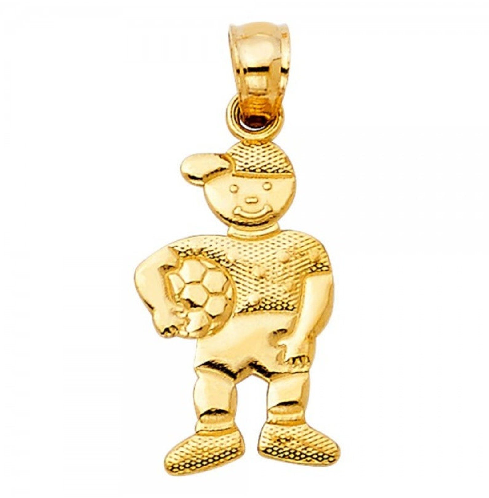 14k Gold Soccer Boy Or Little Soccer Boy Pendant Model-2017 - Charlie & Co. Jewelry