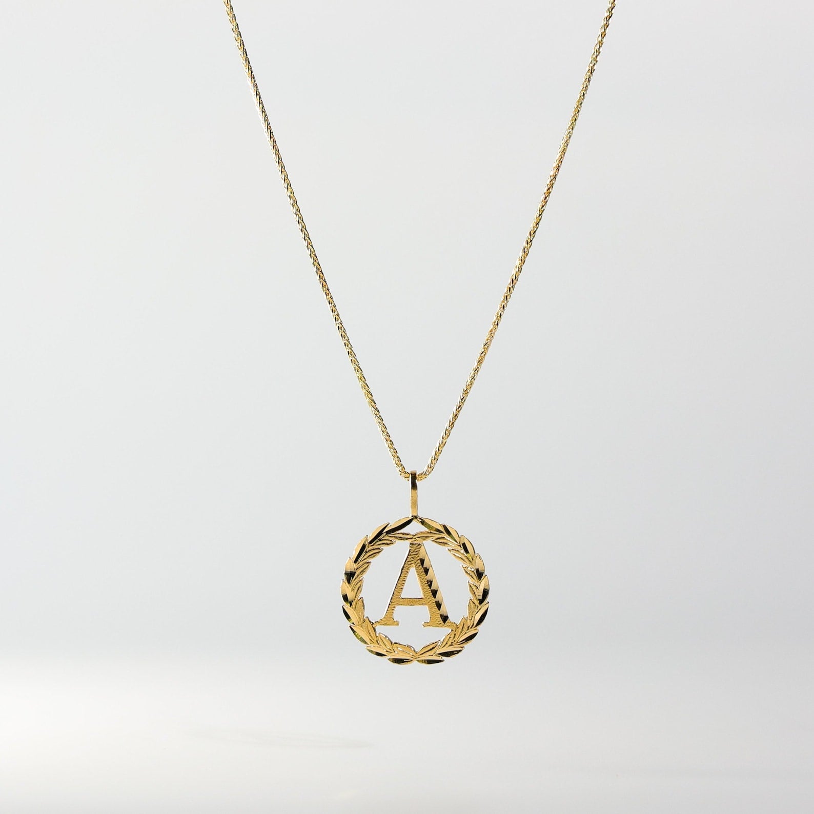 Gold Wreath A Initial Pendant | A-Z Pendants - Charlie & Co. Jewelry