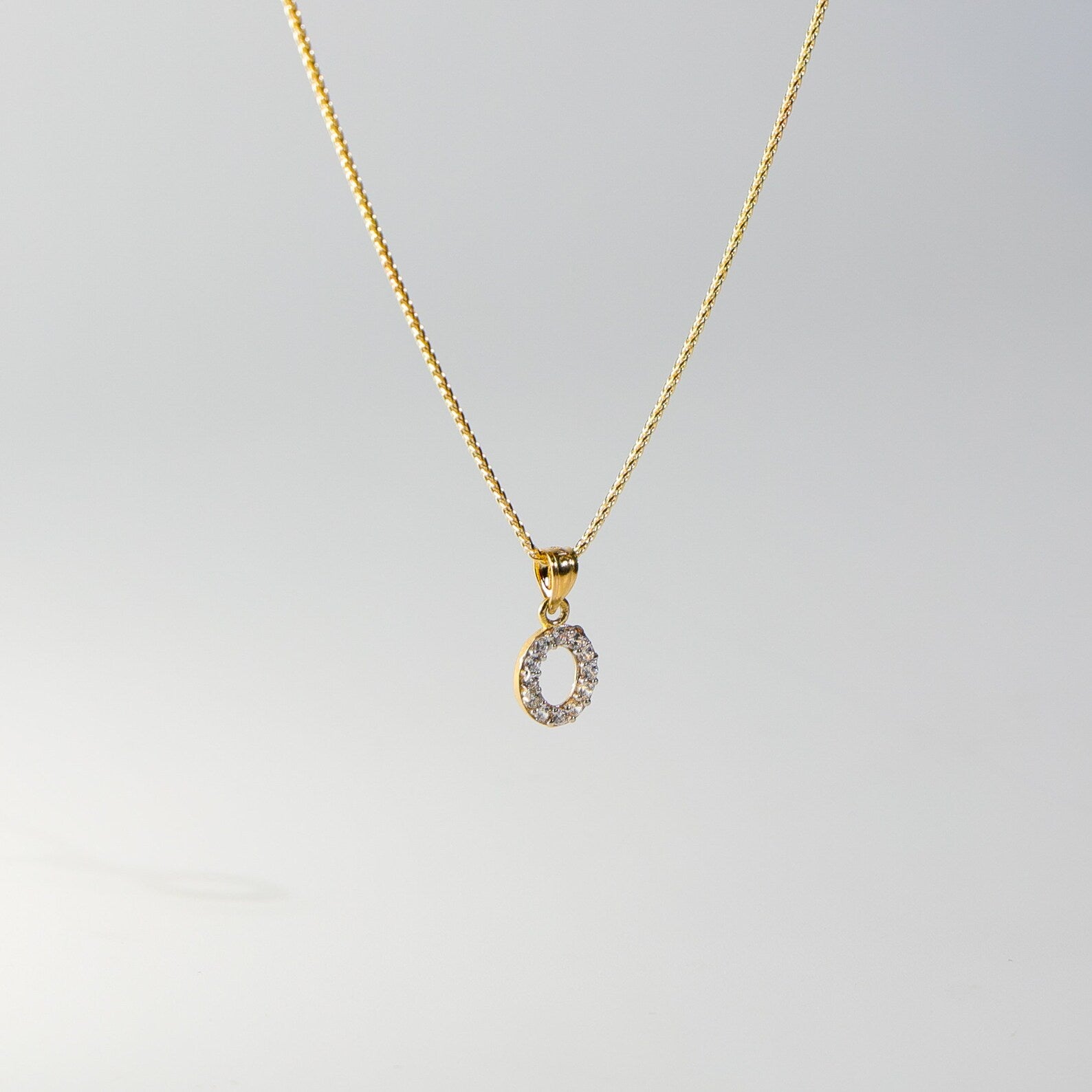 Gold Cubic Zirconia Letter O Pendant | A-Z Pendants - Charlie & Co. Jewelry