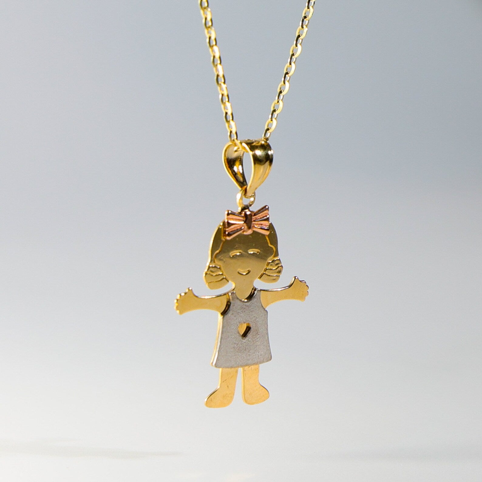 Gold Happy Girl Pendant Model-2395 - Charlie & Co. Jewelry