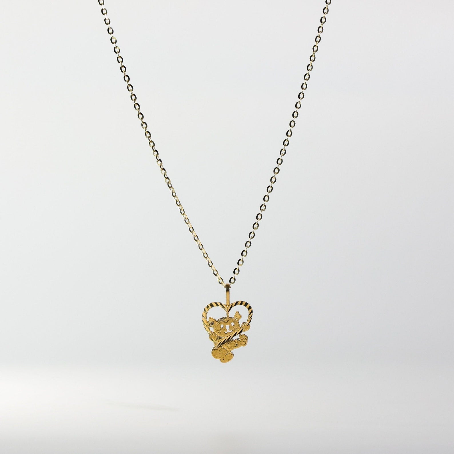 Gold Baby Bear with Heart Pendant Model-1655 - Charlie & Co. Jewelry
