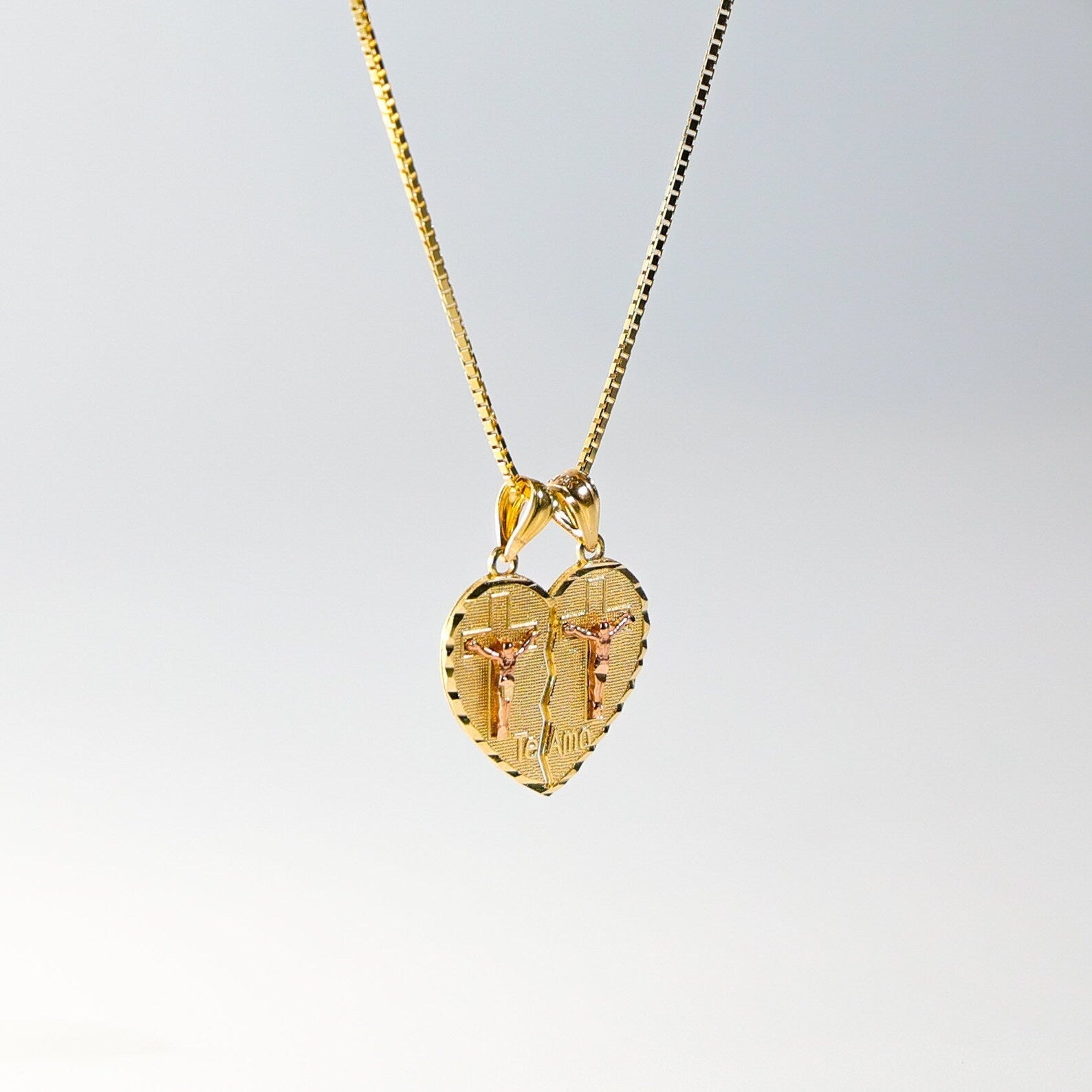 Pure At Heart Gold Cross & Jesus Pendant - Charlie & Co. Jewelry