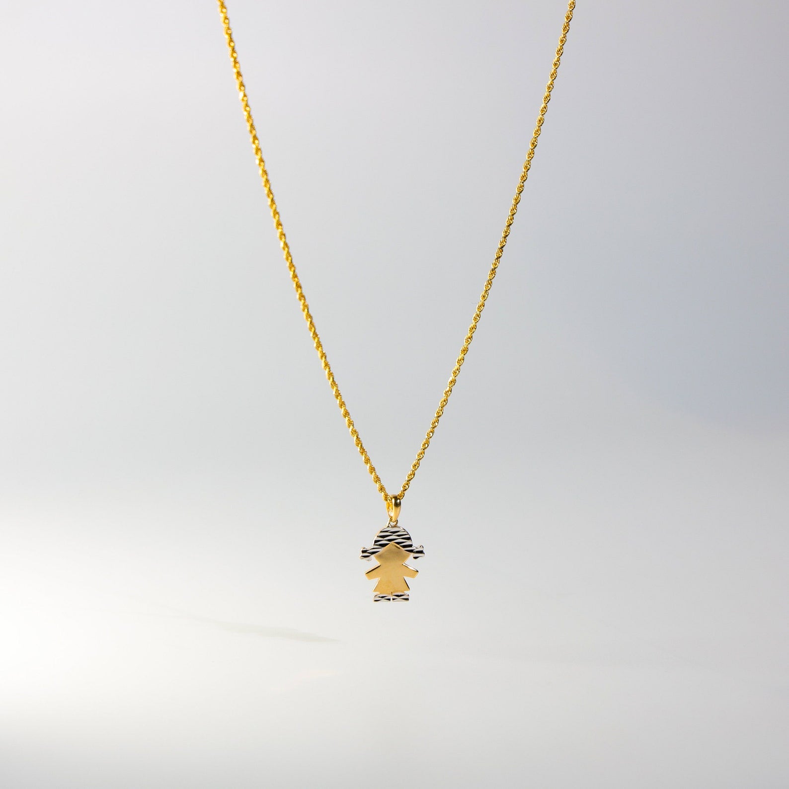 Gold Girl Plate Pendant Charm Model-2005 - Charlie & Co. Jewelry